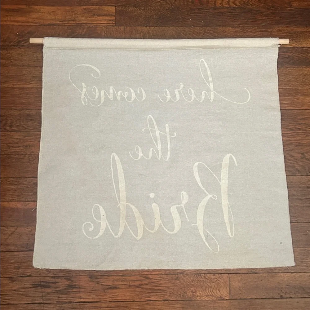Here Comes The Bride Canvas Banner